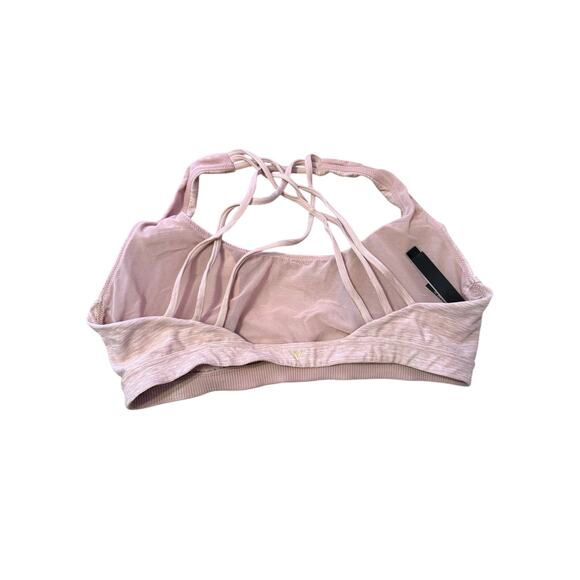 Victoria Secret Bralette Large Bra Strappy Cross Back Pull On Padded Pink - Picture 2 of 5